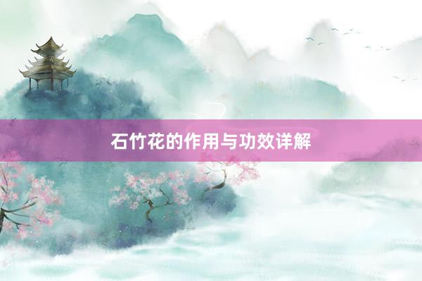 石竹花的作用与功效详解
